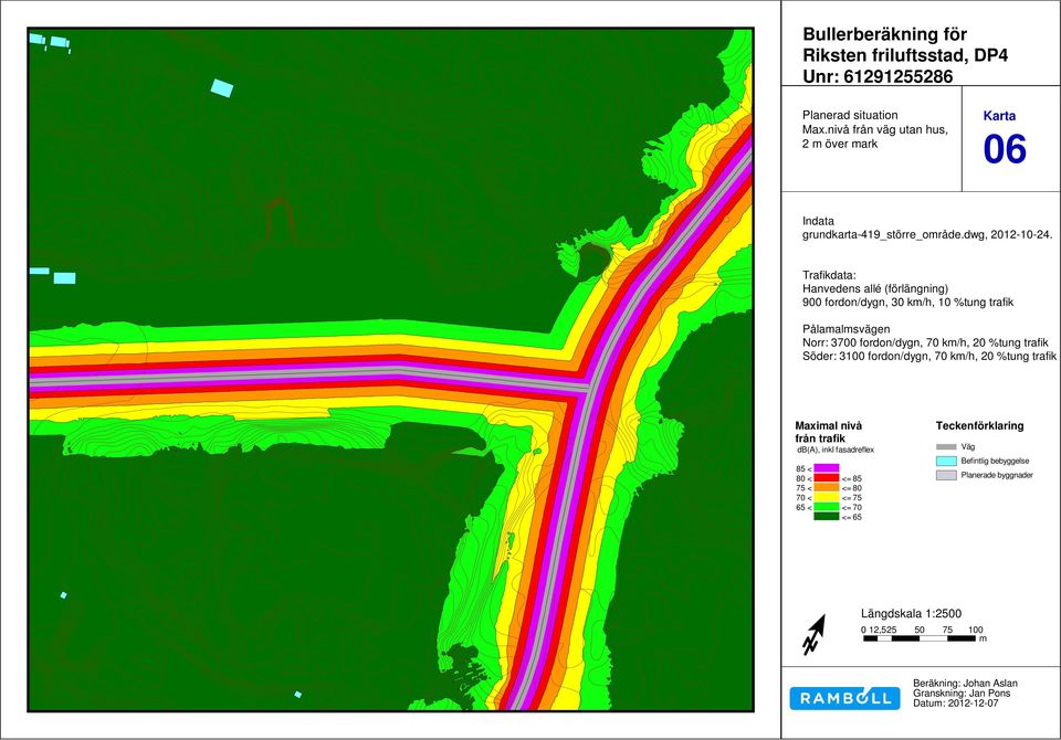 dwg enligt Hanvedens inforation allé (förlängning) från Raböll 11-02-22 900 fordon/dygn, 225 - ÅDT 80 30 k/h, - 10% 10 tung %tung trafik trafik - k/h Nyblev.