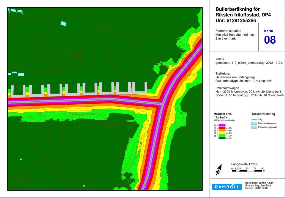 dwg enligt Hanvedens inforation allé (förlängning) från Raböll 11-02-22 900 fordon/dygn, 225 - ÅDT 80 30 k/h, - 10% 10 tung %tung trafik trafik - k/h Nyblev.