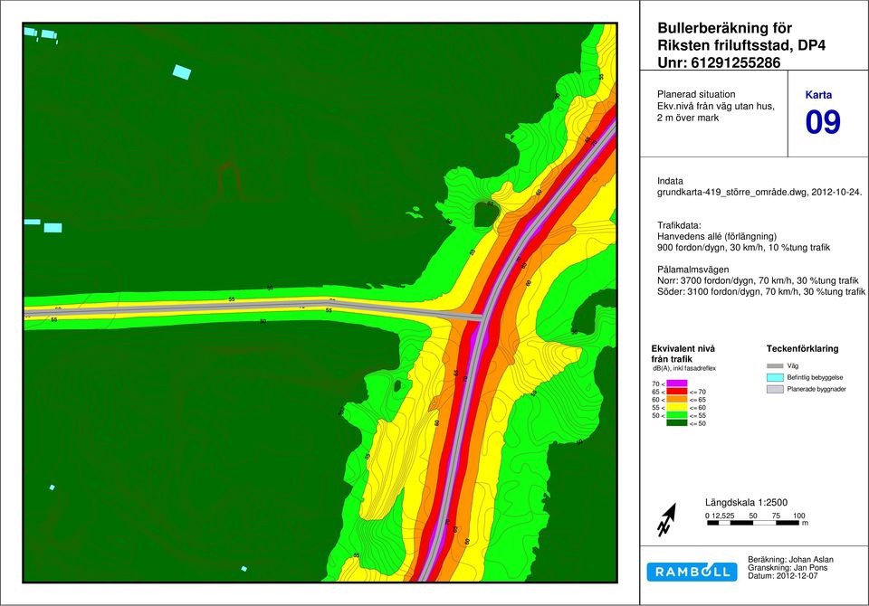 dwg enligt Hanvedens inforation allé (förlängning) från Raböll 11-02-22 900 fordon/dygn, 225 - ÅDT 80 30 k/h, - 10% 10 tung %tung trafik trafik - k/h Nyblev.
