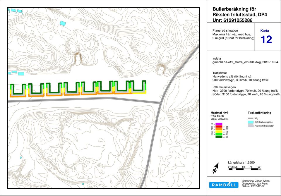 dwg enligt Hanvedens inforation allé (förlängning) från Raböll 11-02-22 900 fordon/dygn, 225 - ÅDT 80 30 k/h, - 10% 10 tung %tung trafik trafik - k/h Nyblev.