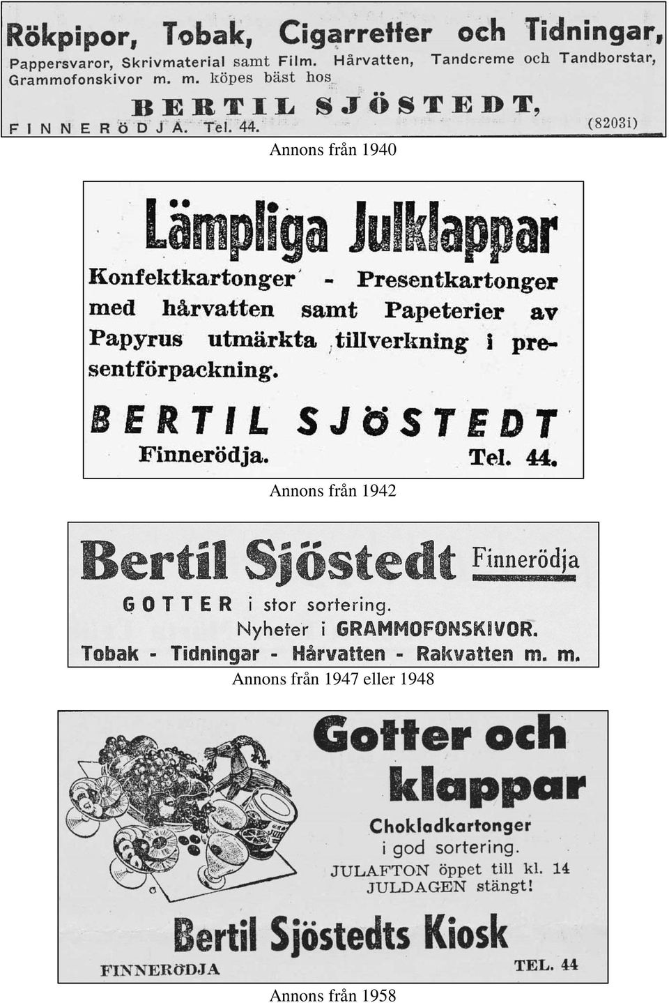 Annons från 1947