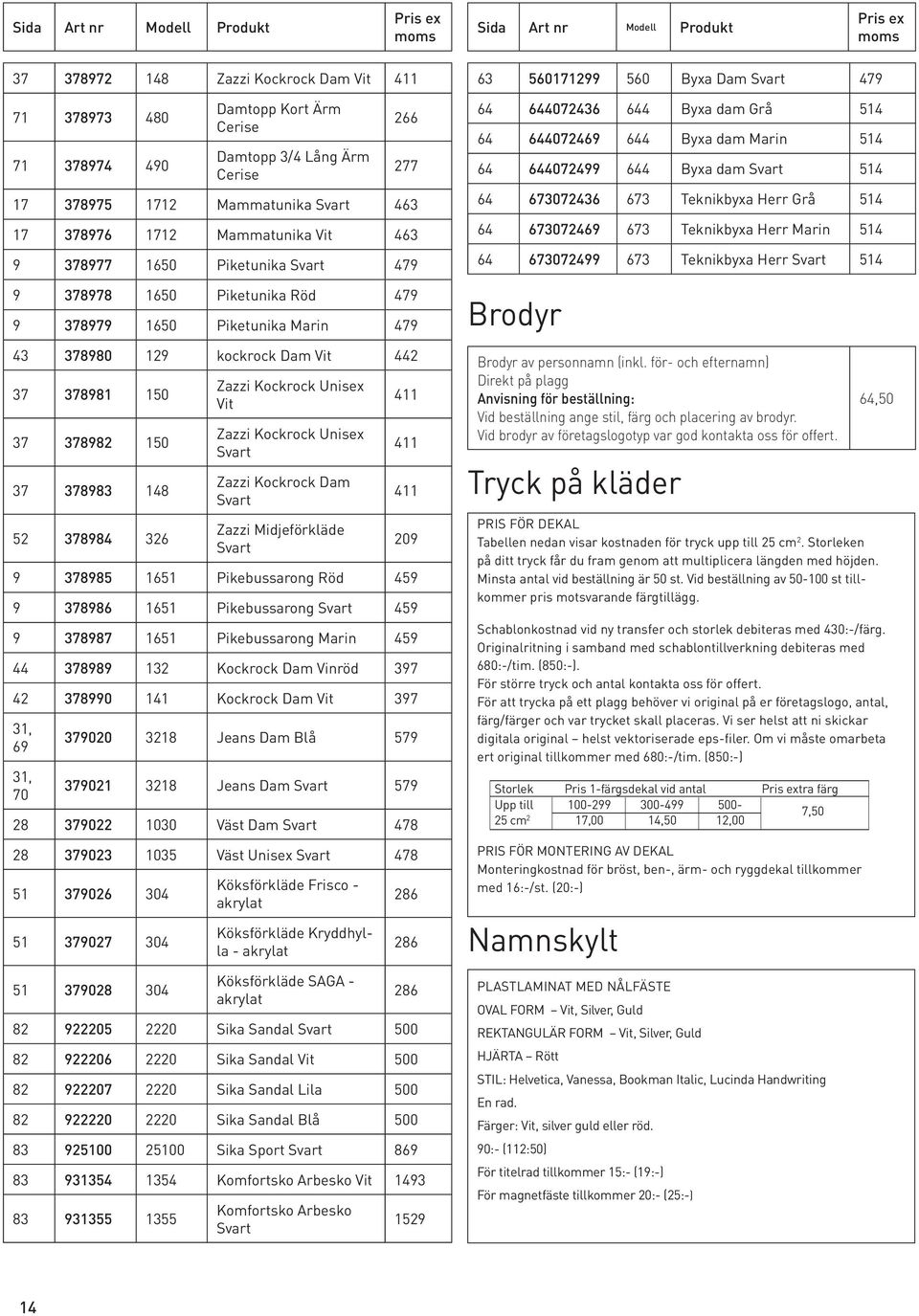 Midjeförkläde 9 3785 1651 Pikebussarong 459 9 3786 1651 Pikebussarong 459 9 3787 1651 Pikebussarong 459 44 37 132 Kockrock Dam Vinröd 397 42 3790 141 Kockrock Dam 397 31, 69 379020 3218 Jeans Dam Blå