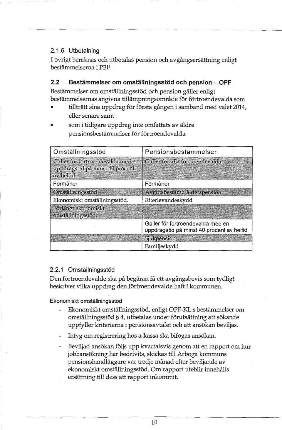 uppdrag för första gången i samband med valet 2014, eller senare samt som i tidigare uppdrag inte omfattats av äldre pensionsbestämmelser för förtroendevalda Gäller för förtroendevalda med en