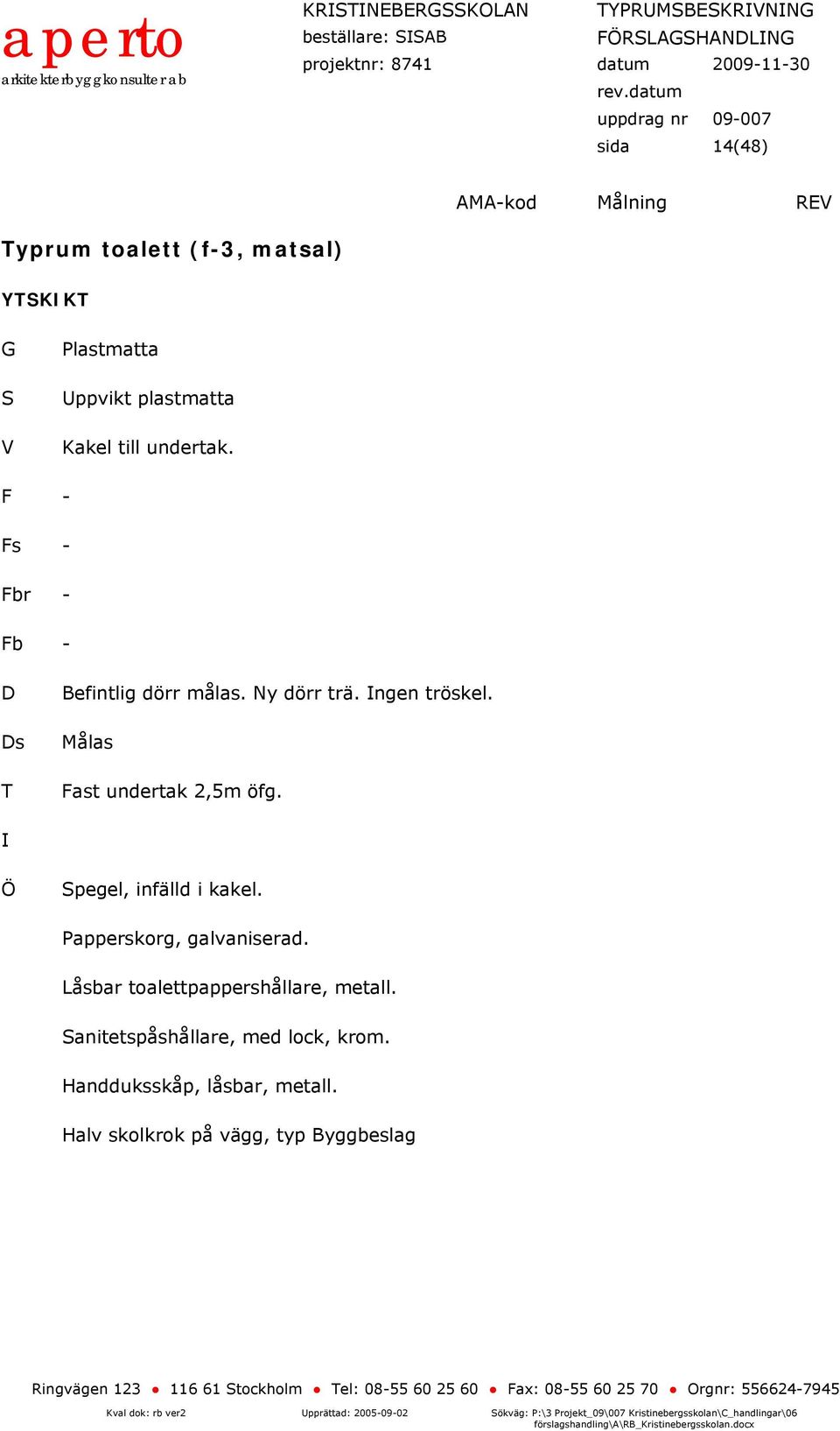 pegel, infälld i kakel. Papperskorg, galvaniserad. Låsbar toalettpappershållare, metall.