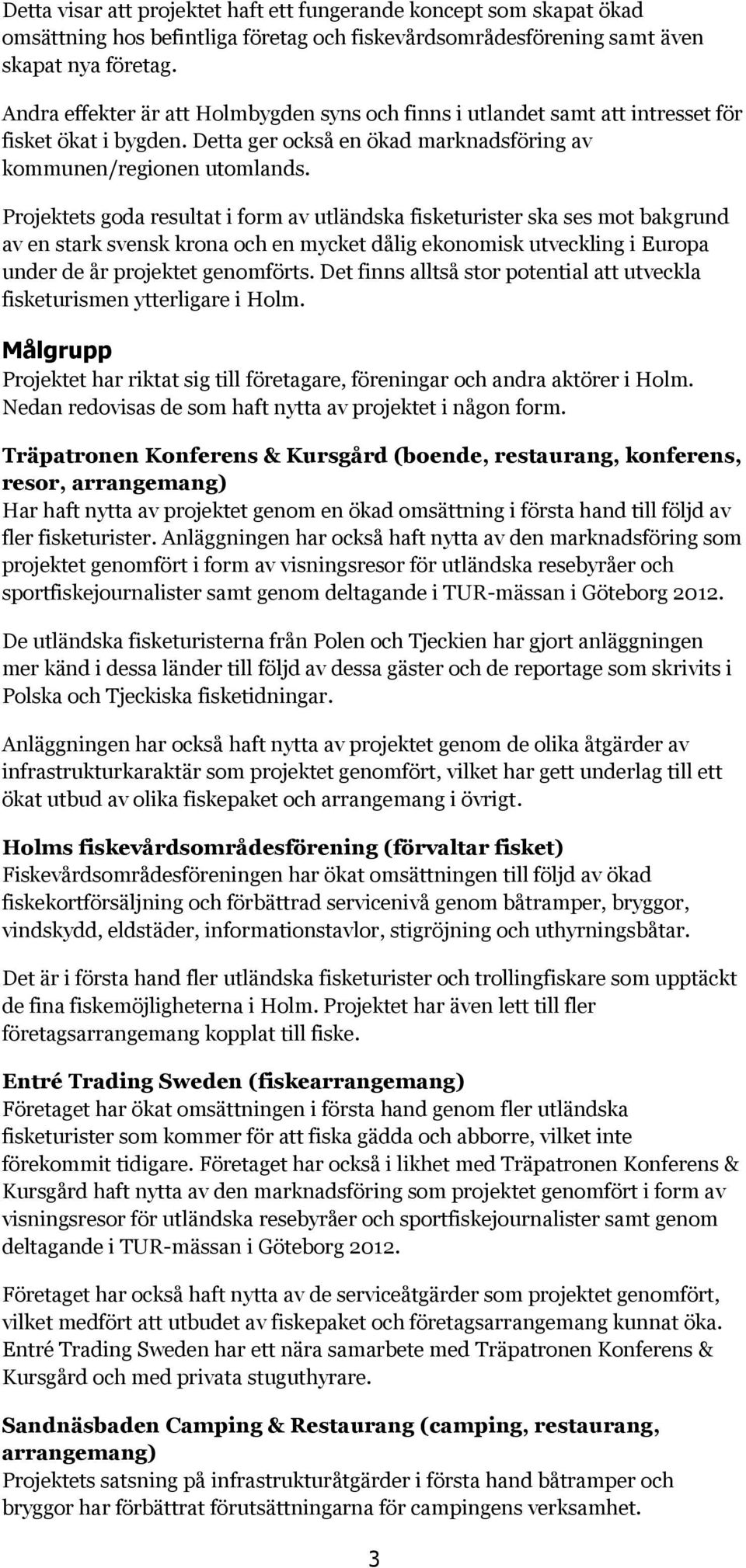 Projektets goda resultat i form av utländska fisketurister ska ses mot bakgrund av en stark svensk krona och en mycket dålig ekonomisk utveckling i Europa under de år projektet genomförts.