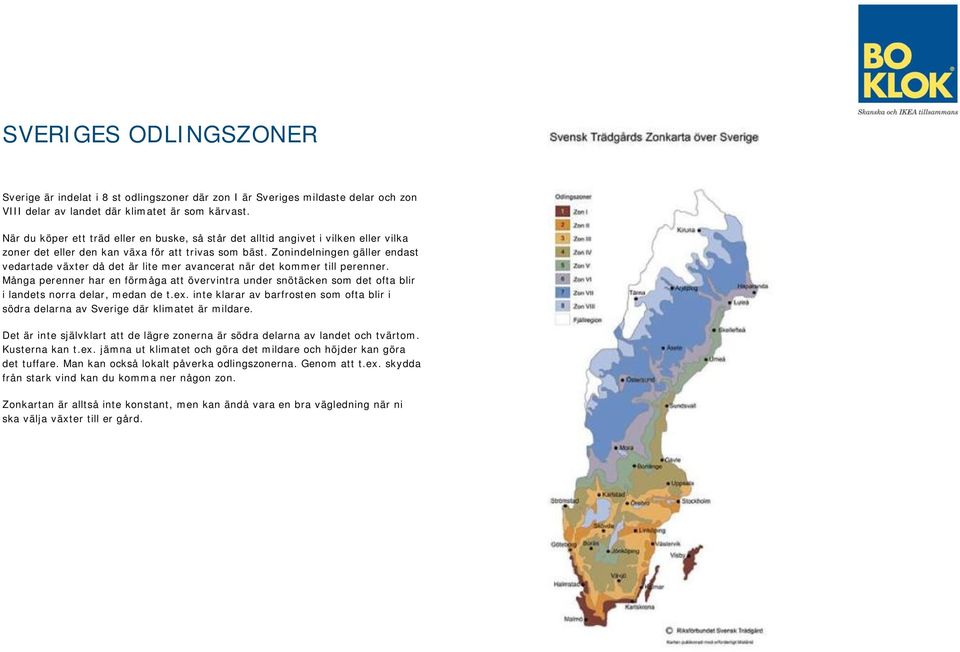 Zonindelningen gäller endast vedartade växter då det är lite mer avancerat när det kommer till perenner.