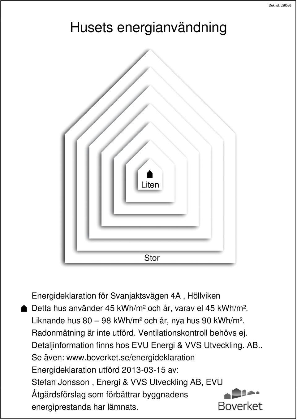 Detaljinformation finns hos EVU Energi & VVS Utveckling. AB.. Se även: www.boverket.