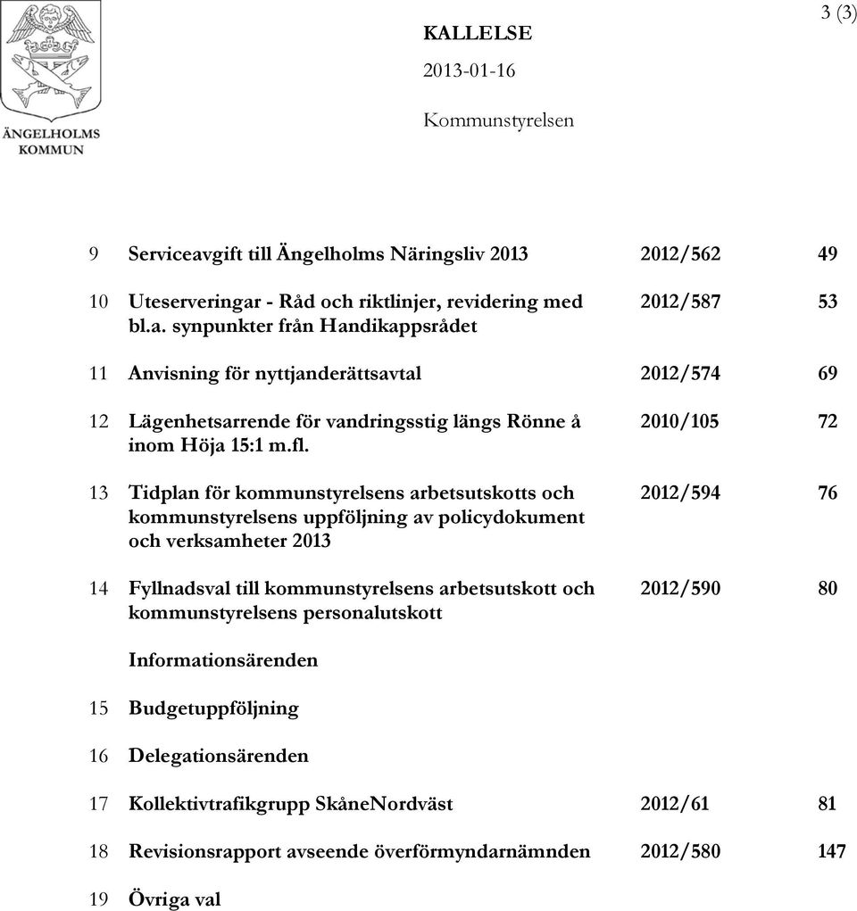 - Råd och riktlinjer, revidering med bl.a.