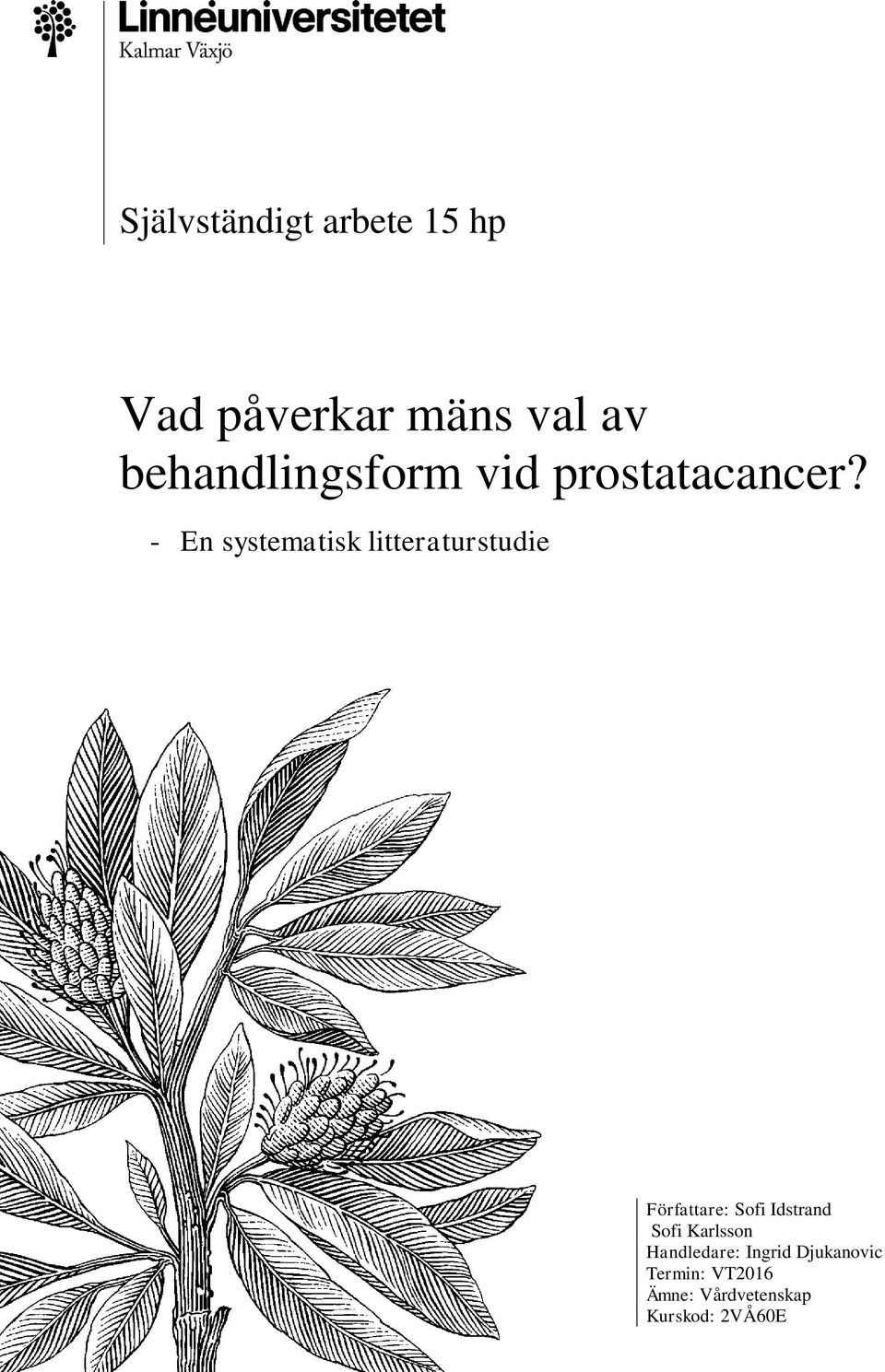 - En systematisk litteraturstudie Författare: Sofi Idstrand