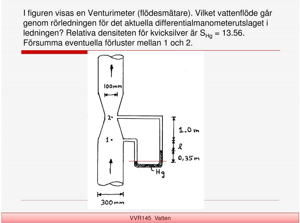 differentialmanometerutslaget i ledningen?