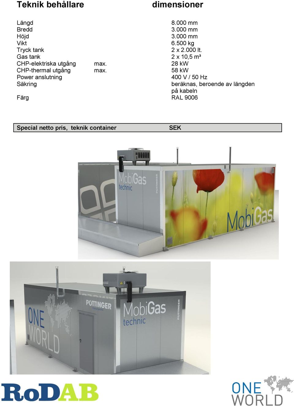 28 kw CHP-thermal utgång max.