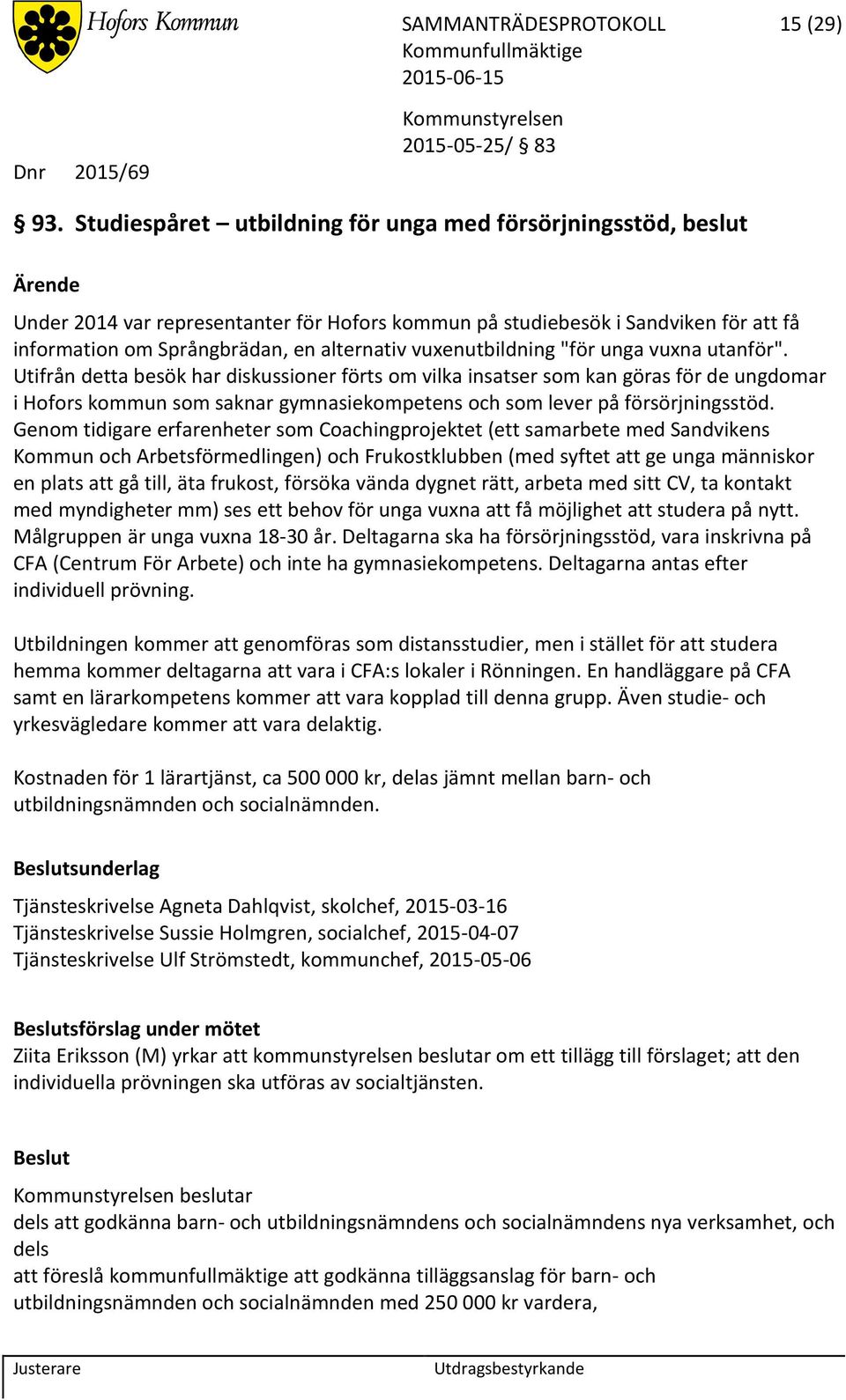 vuxenutbildning "för unga vuxna utanför".