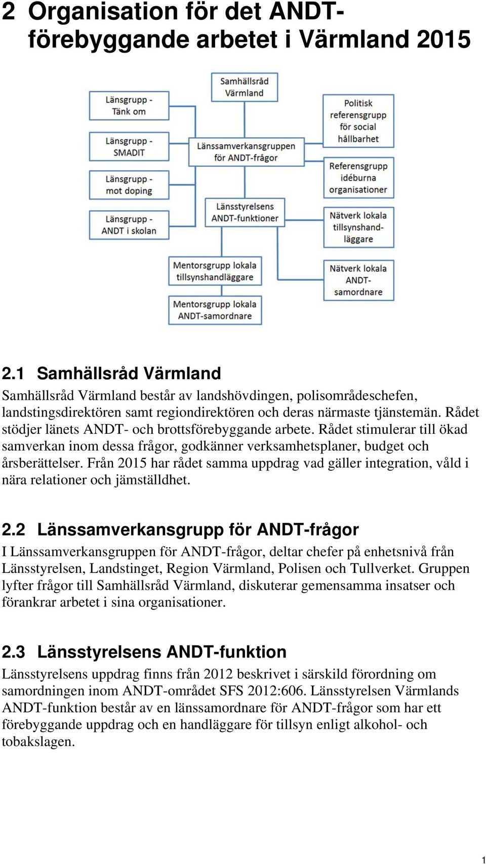 Rådet stödjer länets ANDT- och brottsförebyggande arbete. Rådet stimulerar till ökad samverkan inom dessa frågor, godkänner verksamhetsplaner, budget och årsberättelser.