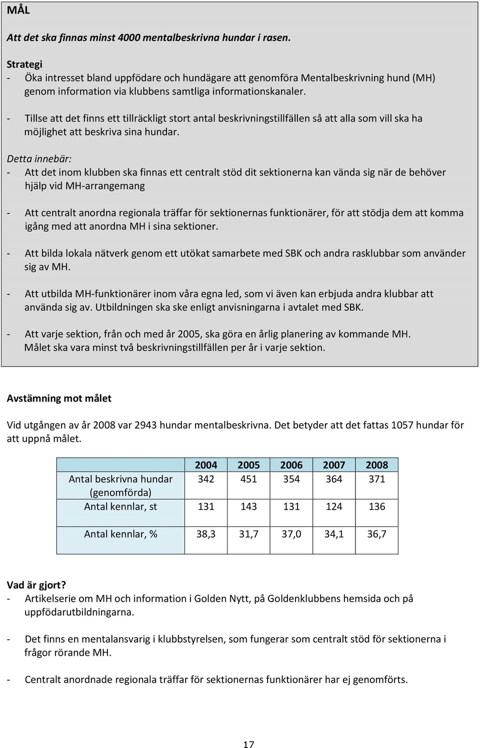 - Tillse att det finns ett tillräckligt stort antal beskrivningstillfällen så att alla som vill ska ha möjlighet att beskriva sina hundar.
