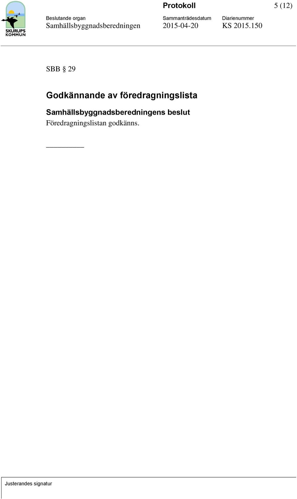 föredragningslista