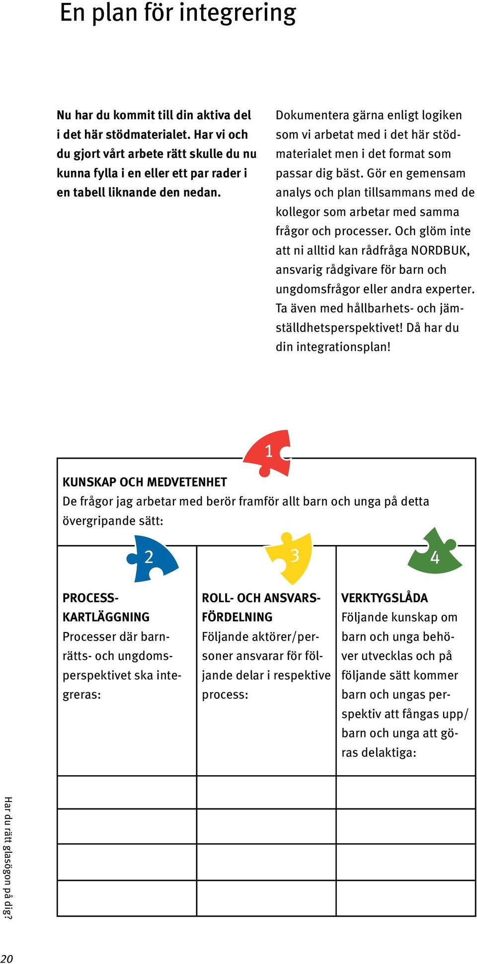 Dokumentera gärna enligt logiken som vi arbetat med i det här stödmaterialet men i det format som passar dig bäst.