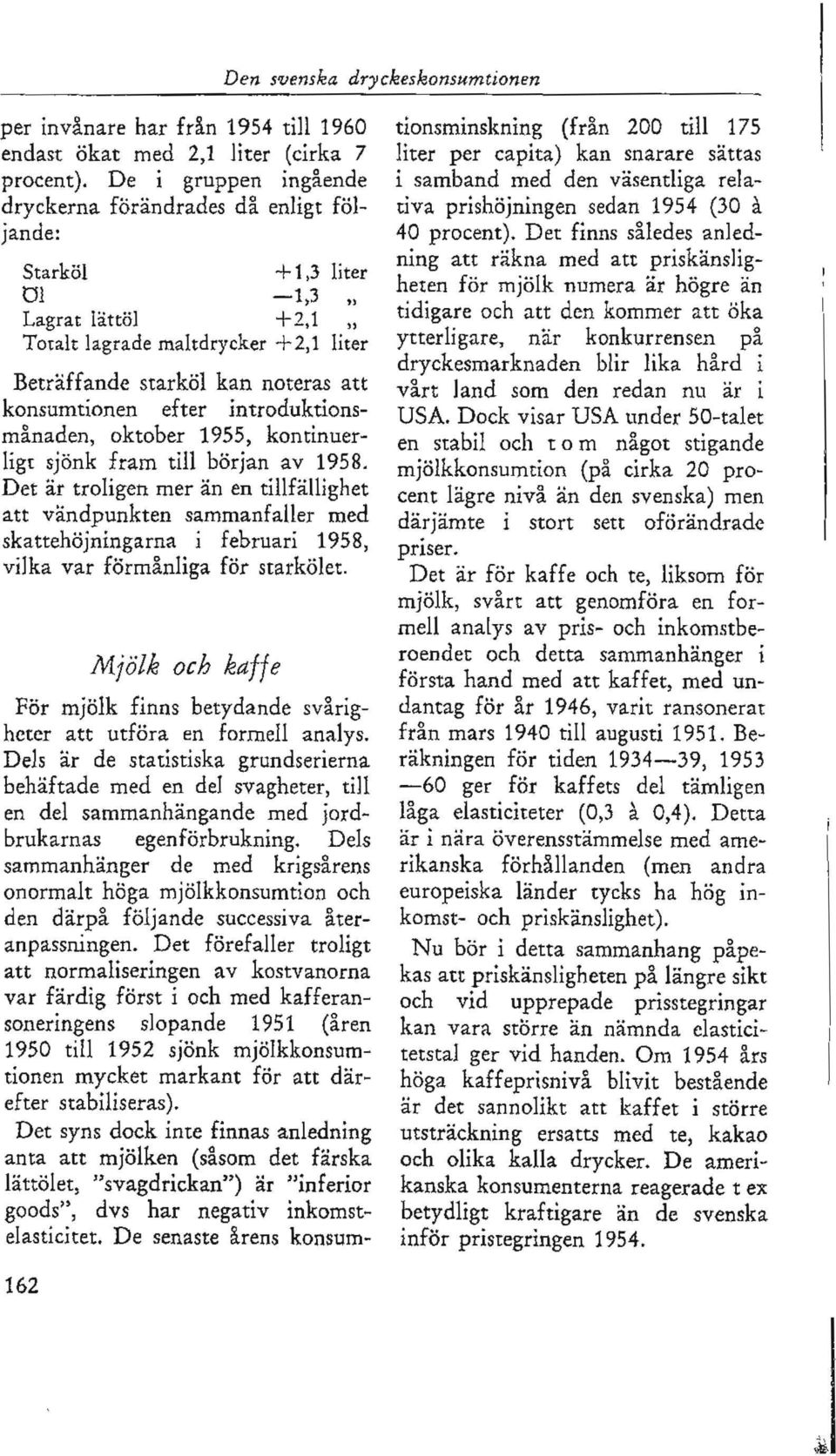 konsumtionen efter introduktionsmånaden, oktober 1955, kontinuerligt sjönk fram till början av 1958.