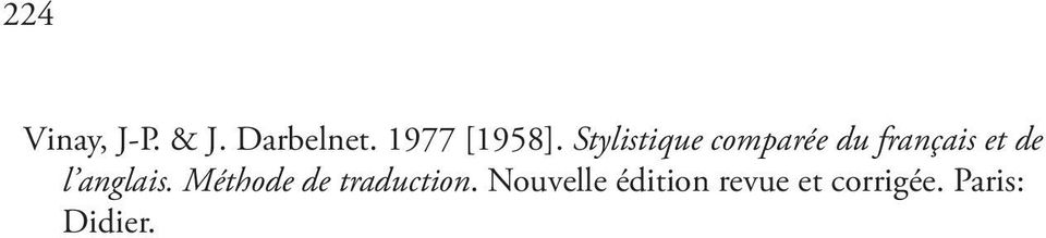 Stylistique comparée du français et de l