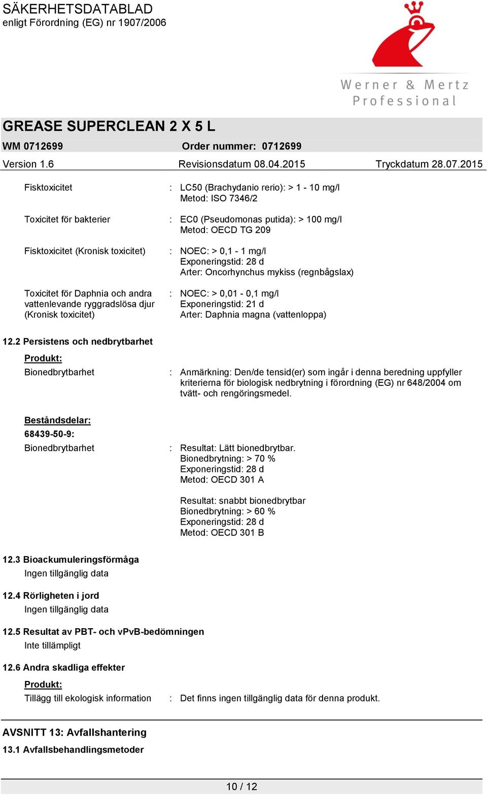 21 d Arter: Daphnia magna (vattenloppa) 12.