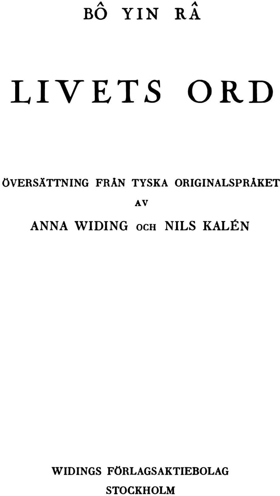 ORIGINALSPRÅKET AV ANNA WIDING