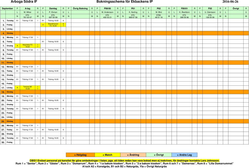 00. Onsdag A Assyriska FC 9.00 8. Torsdag A Träning.0 A Träning 9.00 9. Fredag 0. Lördag. Söndag. åndag A Träning.0. Tisdag A Träning.0 A Träning 9.00 4. Onsdag. Torsdag A Träning.0 A Träning 9.00 400 98 8 0-48 8 0-98 9 9 0-0 08.
