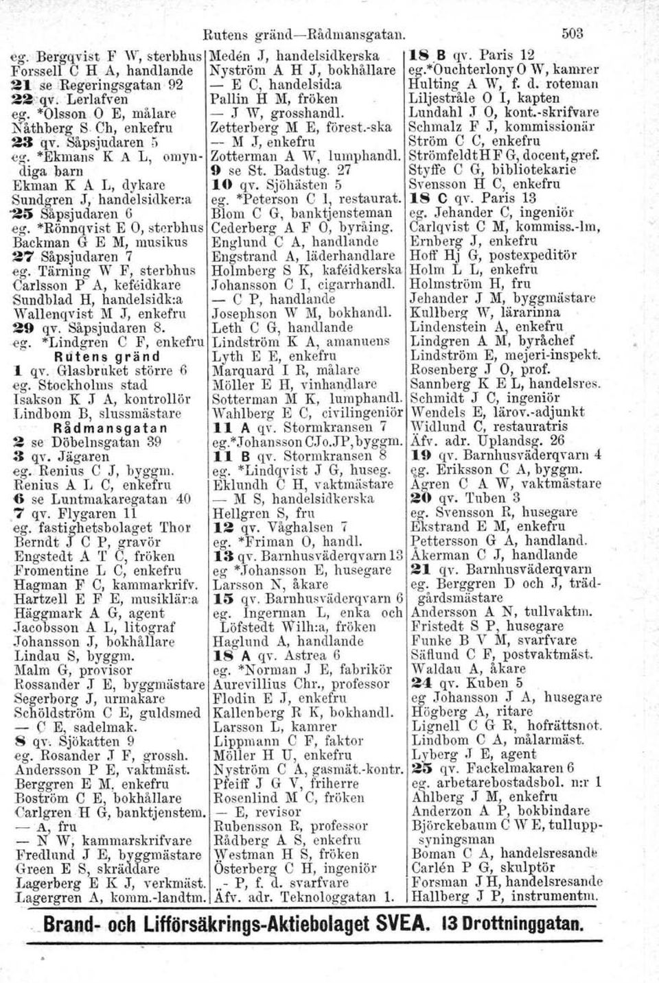 Lundahl.J 0, kont.-skrifvare Nåthberg S Ch, enkefru Zetterberg M E, förest.