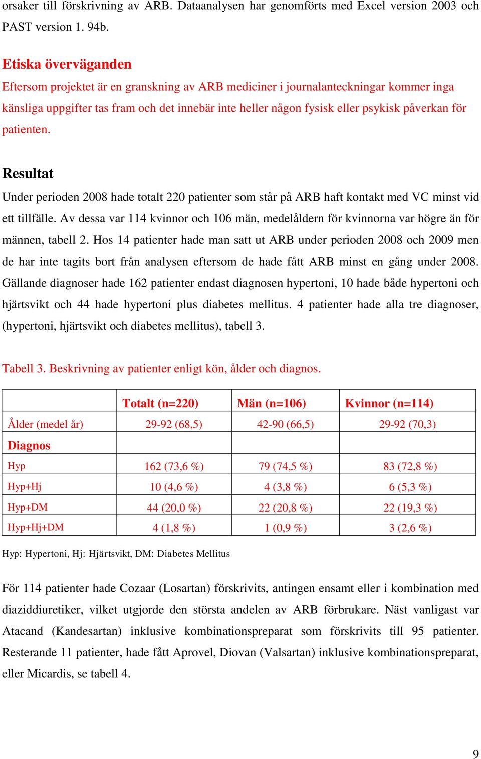 för patienten. Resultat Under perioden 2008 hade totalt 220 patienter som står på ARB haft kontakt med VC minst vid ett tillfälle.
