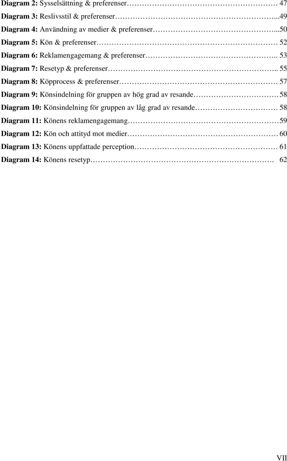 . 55 Diagram 8: Köpprocess & preferenser 57 Diagram 9: Könsindelning för gruppen av hög grad av resande.