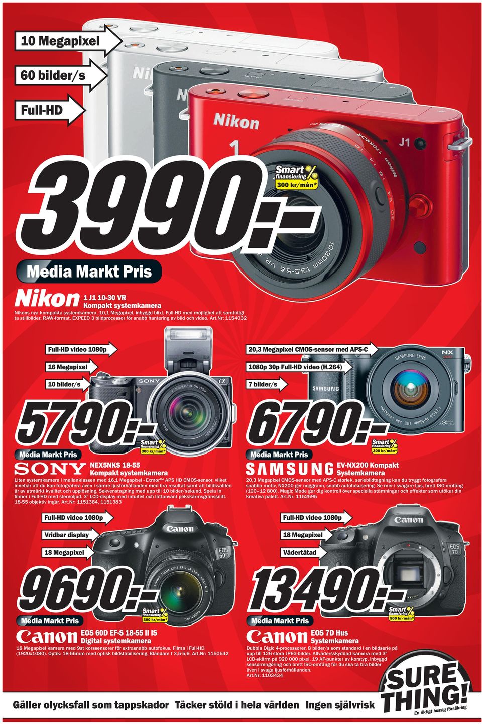 nr: 1154032 20,3 Megapixel CMOS-sensor med PS-C 1080p 30p Full-HD video (H.