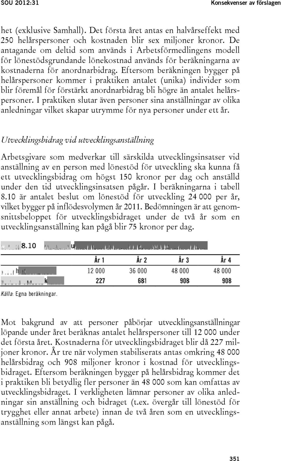 Eftersom beräkningen bygger på helårspersoner kommer i praktiken antalet (unika) individer som blir föremål för förstärkt anordnarbidrag bli högre än antalet helårspersoner.