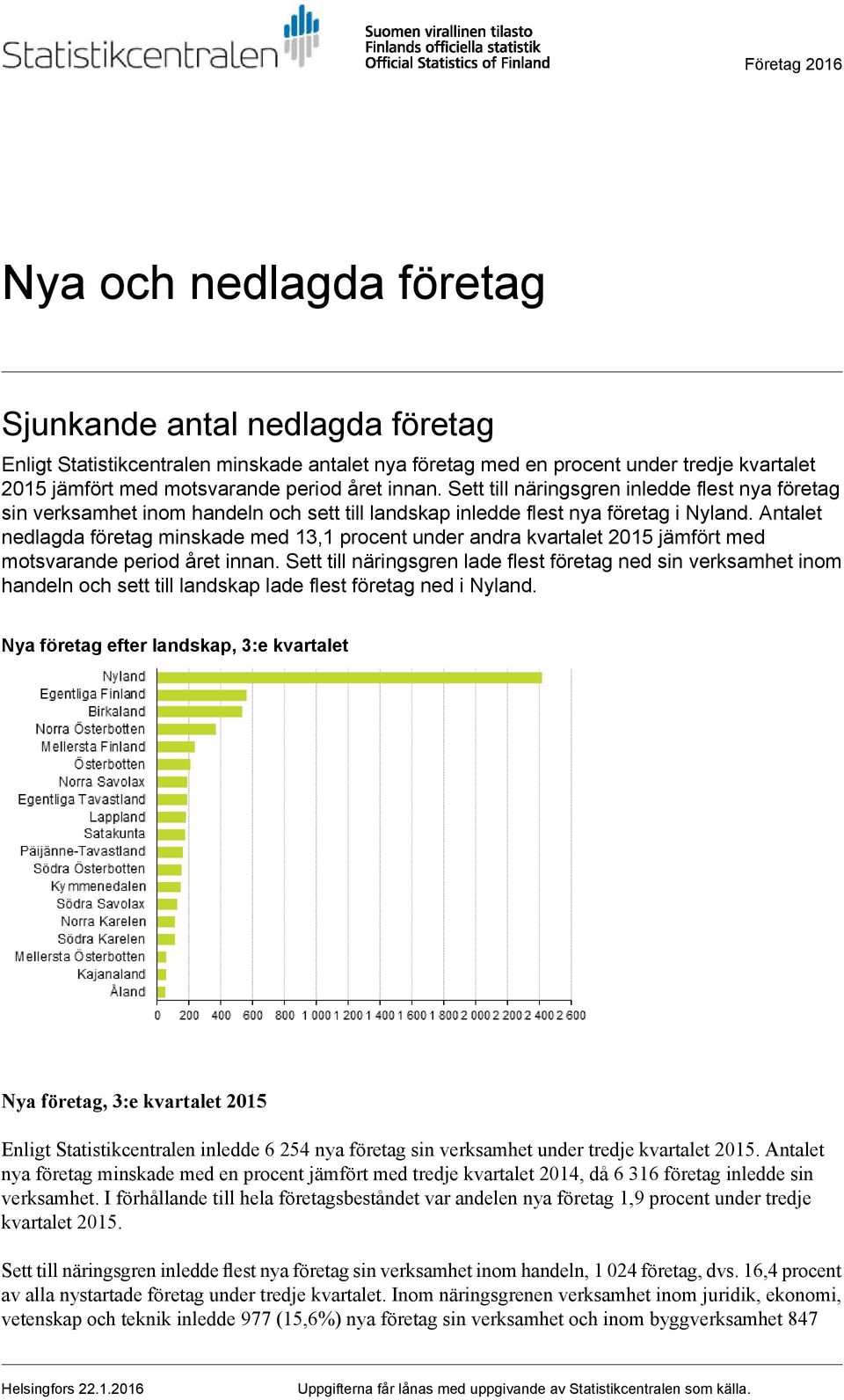Antalet nedlagda företag minskade med 13,1 procent under andra kvartalet 2015 jämfört med motsvarande period året innan.