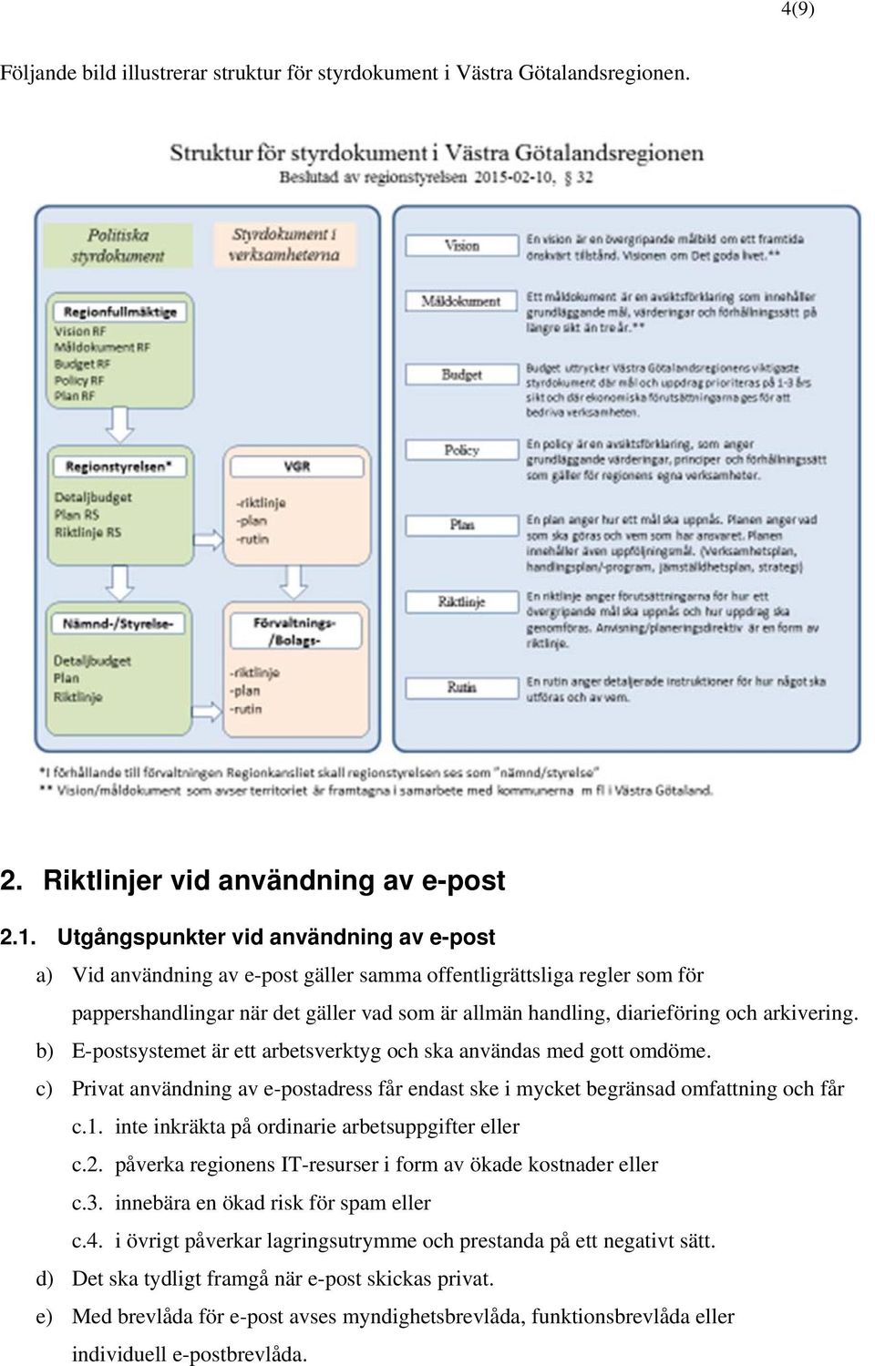 arkivering. b) E-postsystemet är ett arbetsverktyg och ska användas med gott omdöme. c) Privat användning av e-postadress får endast ske i mycket begränsad omfattning och får c.1.