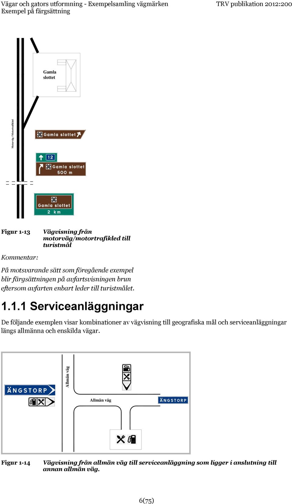 eftersom avfarten enbart leder till turistmålet. 1.