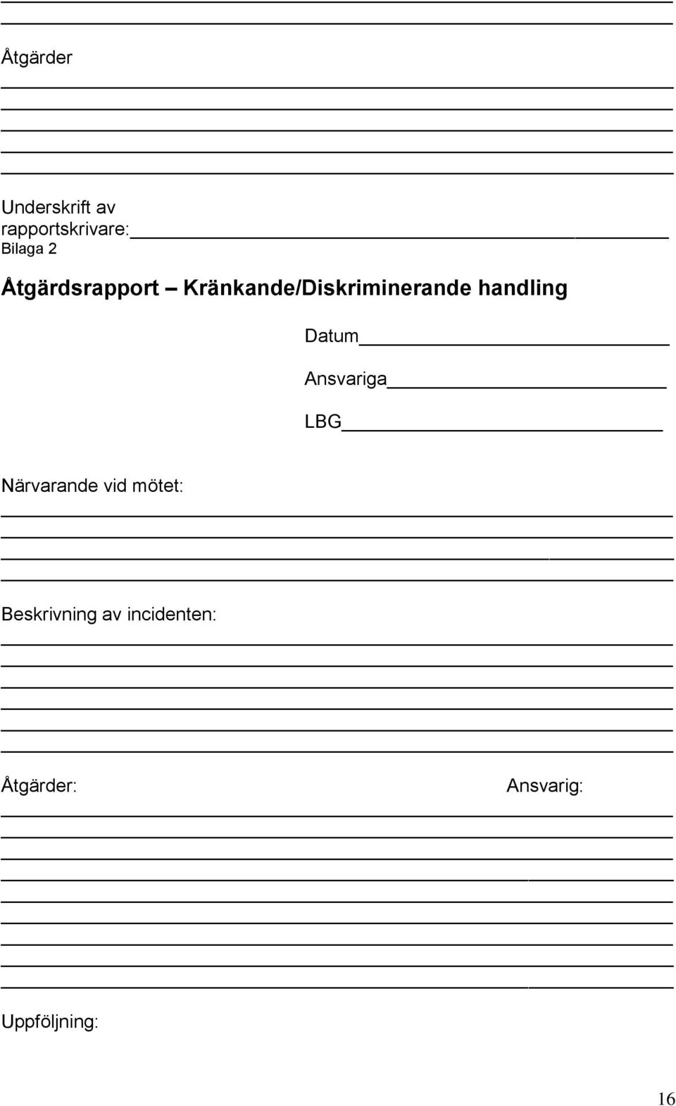 Datum Ansvariga LBG Närvarande vid mötet: