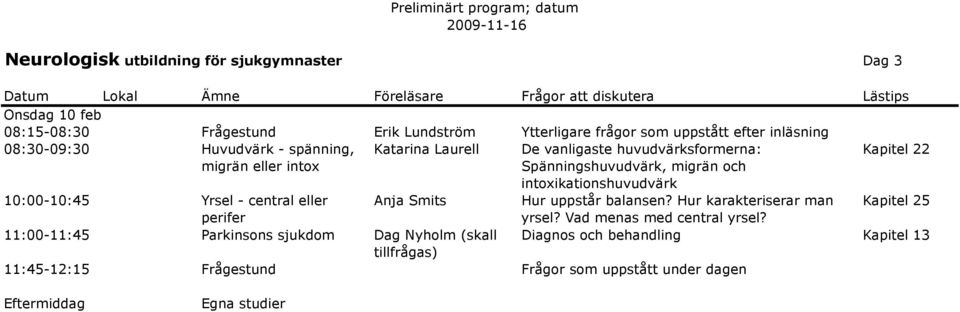 Hur karakteriserar man Kapitel 25 yrsel? Vad menas med central yrsel?