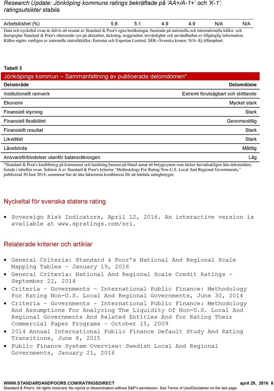 aktualitet, täckning, noggranhet, trovärdighet och användbarhet av tillgänglig information. Källor utgörs vanligen av nationella statistikkällor, Eurostat och Experian Limited. SEK--Svenska kronor.