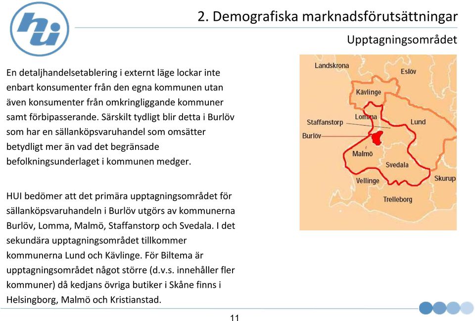 Särskilt tydligt blir detta i Burlöv som har en sällanköpsvaruhandel som omsätter betydligt mer än vad det begränsade befolkningsunderlaget i kommunen medger.