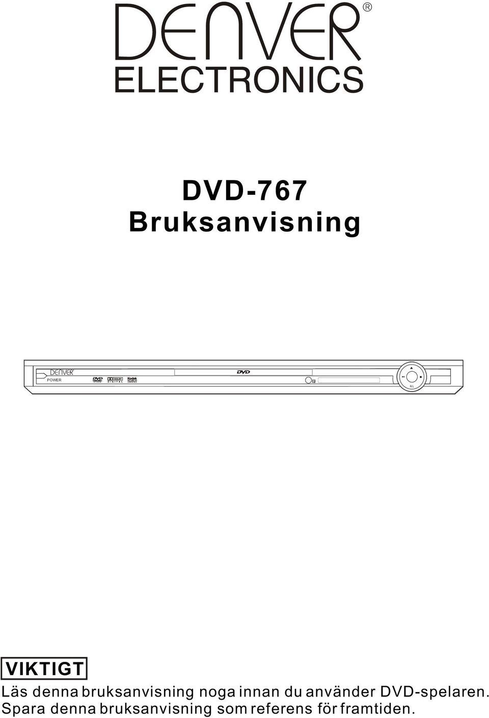 innan du använder DVD-spelaren.