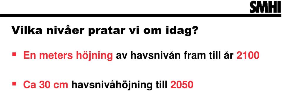 havsnivån fram till år 2100