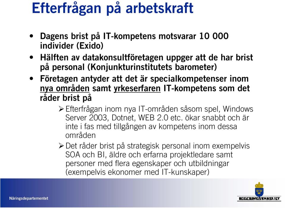 inom nya IT-områden såsom spel, Windows Server 2003, Dotnet, WEB 2.0 etc.