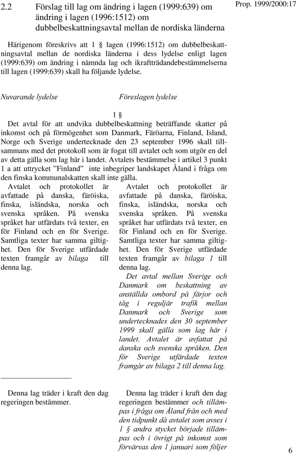 1 Det avtal för att undvika dubbelbeskattning beträffande skatter på inkomst och på förmögenhet som Danmark, Färöarna, Finland, Island, Norge och Sverige undertecknade den 23 september 1996 skall