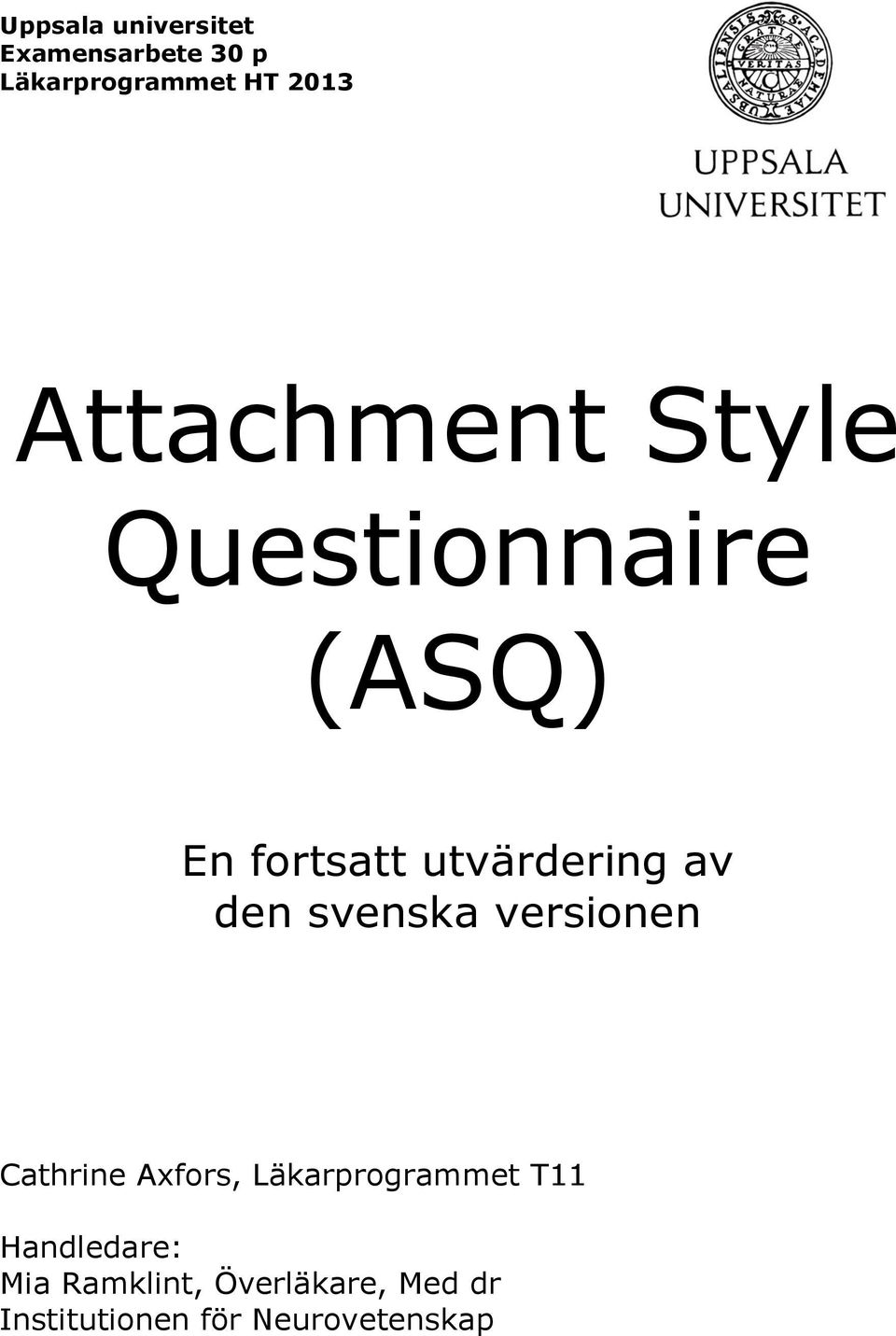 Attachment Style Questionnaire (ASQ) - PDF Free Download