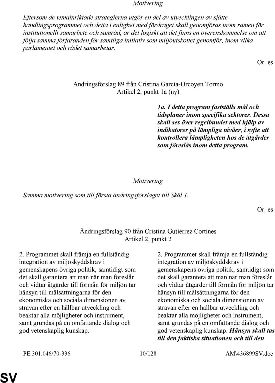 es Ändringsförslag 89 från Cristina García-Orcoyen Tormo Artikel 2, punkt 1a (ny) 1a. I detta program fastställs mål och tidsplaner inom specifika sektorer.