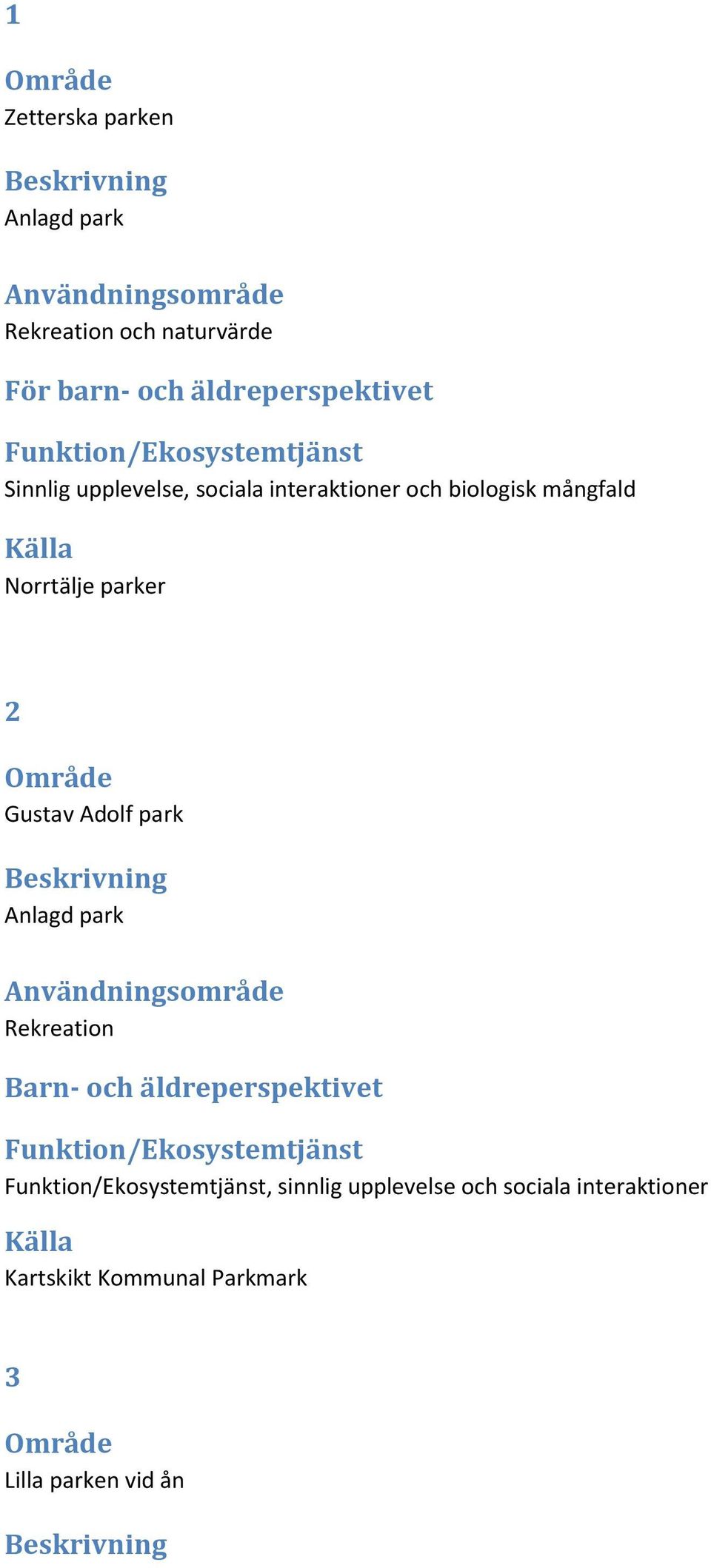 mångfald Norrtälje parker 2 Gustav Adolf park Anlagd park Rekreation, sinnlig