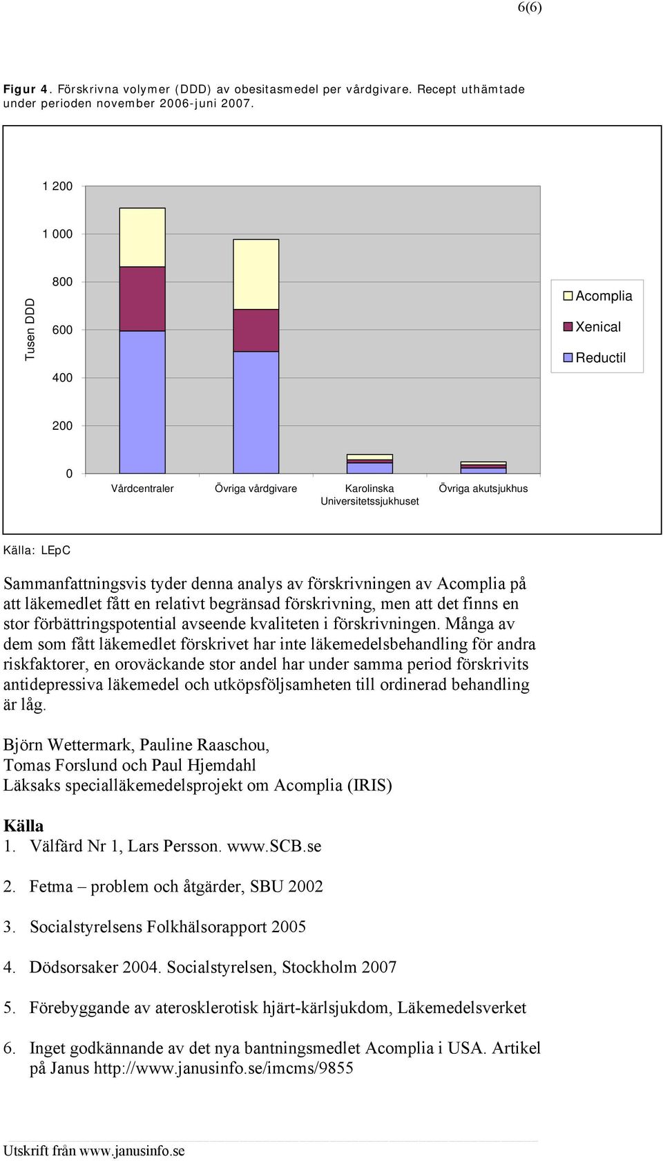 av förskrivningen av Acomplia på att läkemedlet fått en relativt begränsad förskrivning, men att det finns en stor förbättringspotential avseende kvaliteten i förskrivningen.