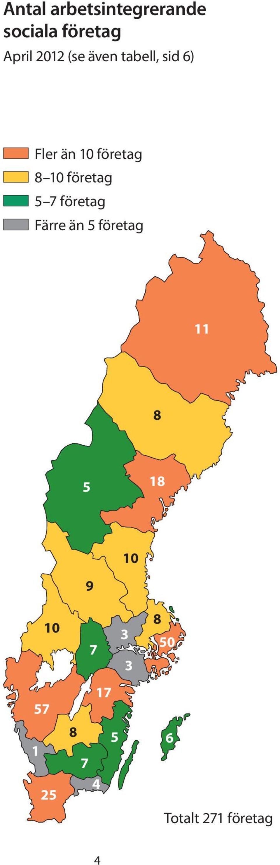 företag 5 7 företag Färre än 5 företag 11 8 5 18 10