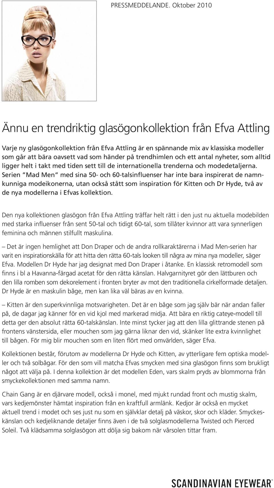 Ännu en trendriktig glasögonkollektion från Efva Attling - PDF Gratis  nedladdning