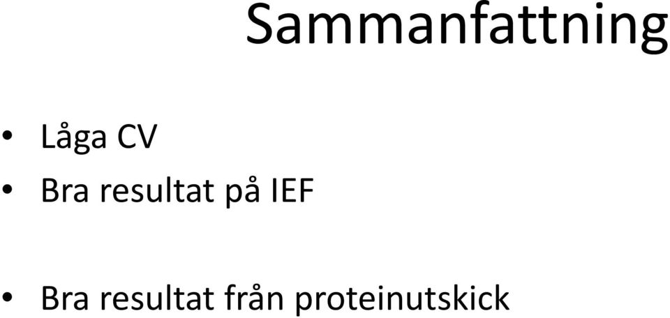 resultat på IEF