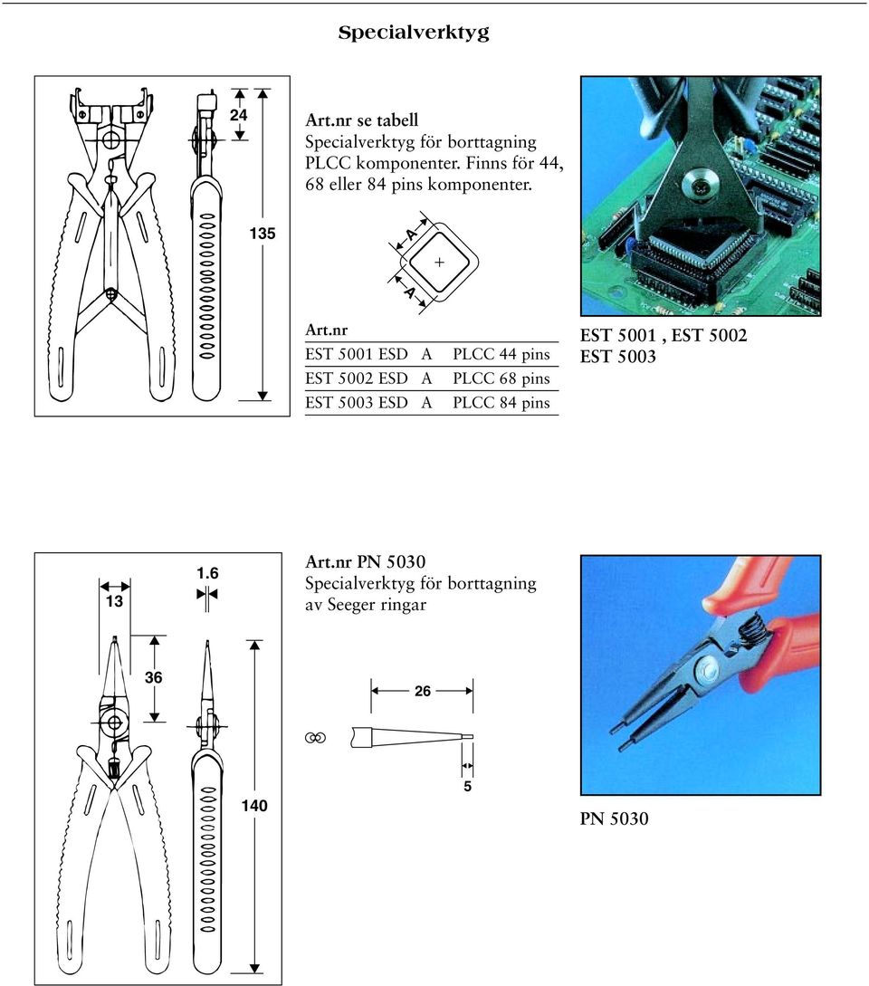 nr EST 5001 ESD PLCC 44 pins EST 5002 ESD PLCC 68 pins EST 5003 ESD PLCC 84 pins