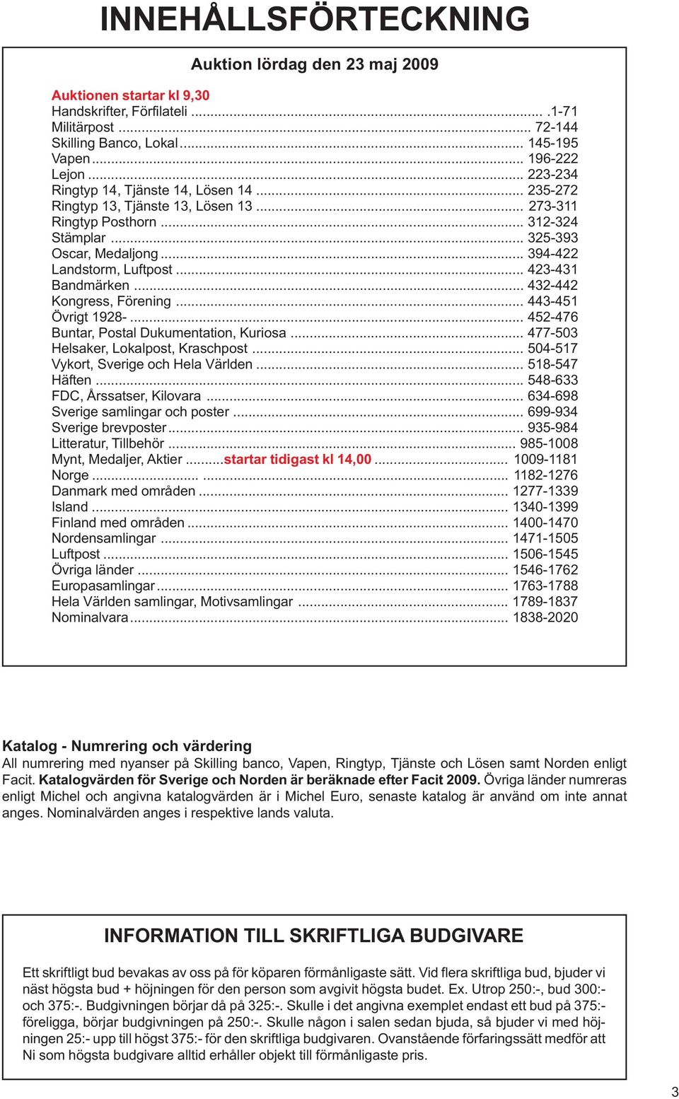 .. 423-431 Bandmärken... 432-442 Kongress, Förening... 443-451 Övrigt 1928-... 452-476 Buntar, Postal Dukumentation, Kuriosa... 477-503 Helsaker, Lokalpost, Kraschpost.